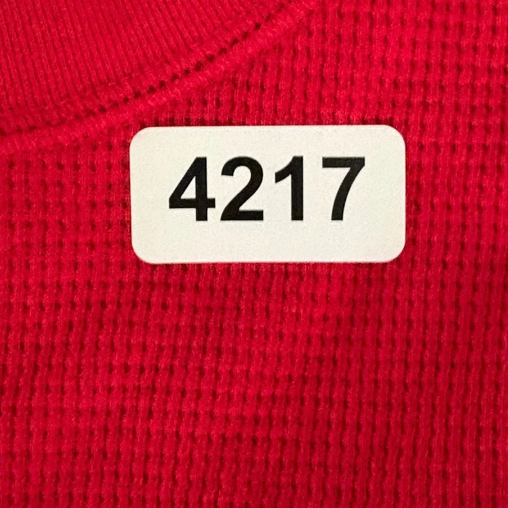 Polo Ralph Lauren Mens Red Waffle Knit Thermal Long Sleeve Shirt Large 4217